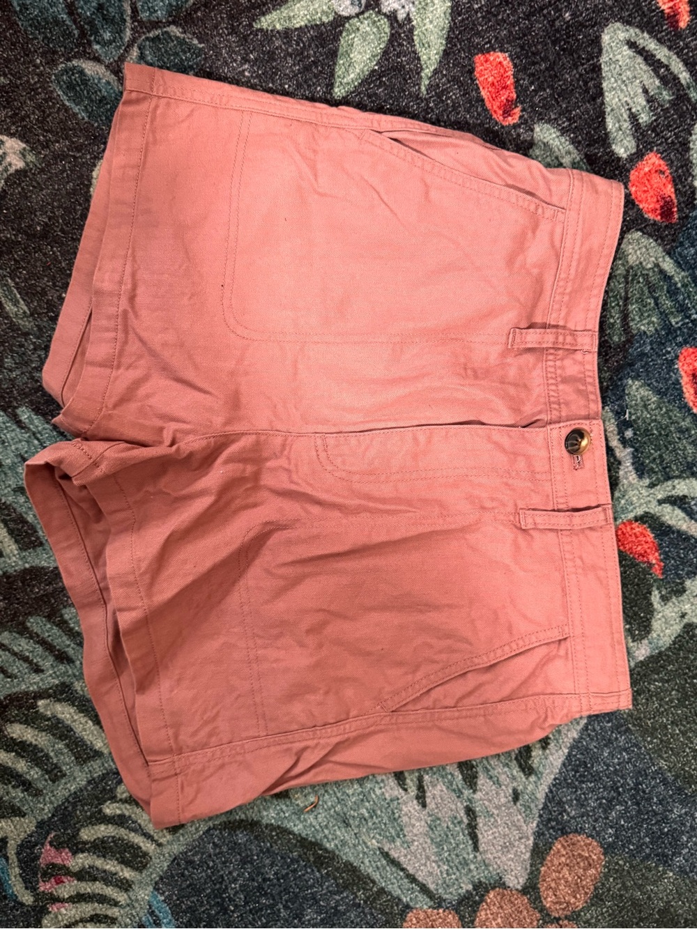 Madewell Coral Pink Utility Cotton Shorts